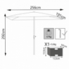 Ombrellone Poly Eco 2x3 telo grigio palo centrale rettangolare