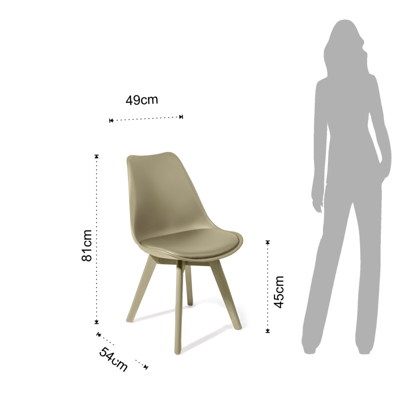 Sedia Kiki Evo Sand 60 X 56 X H48 Cm