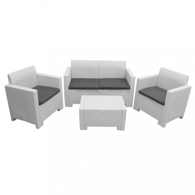 Salotto Nebraska 2 posti in polyrattan con cuscini elegante