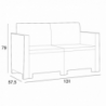 Salotto Nebraska 2 Posti in Polyrattan con Cuscini Giardino