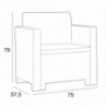 Salotto Nebraska 2 Posti in Polyrattan con Cuscini Giardino
