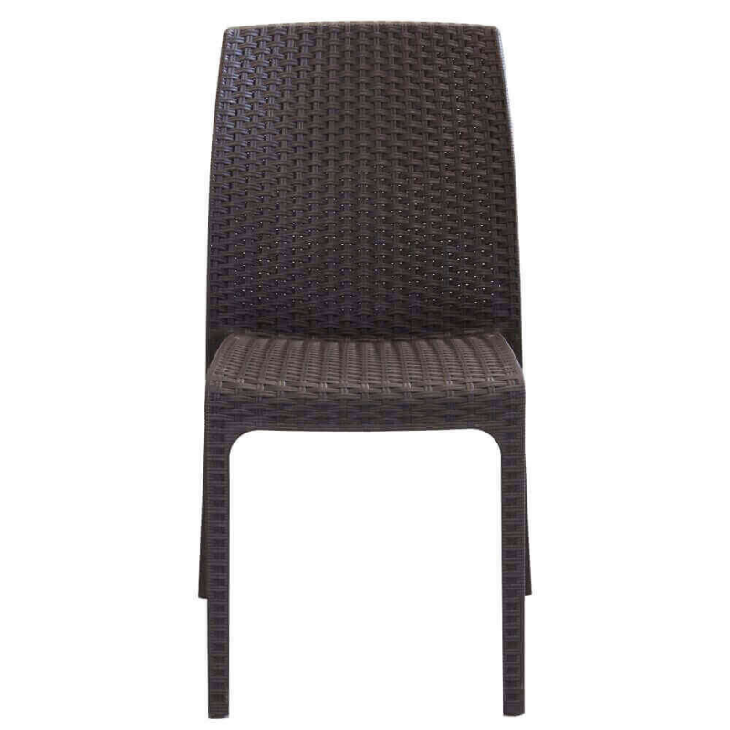 Sedia Virginia Marrone in Wicker per Giardino e Casa