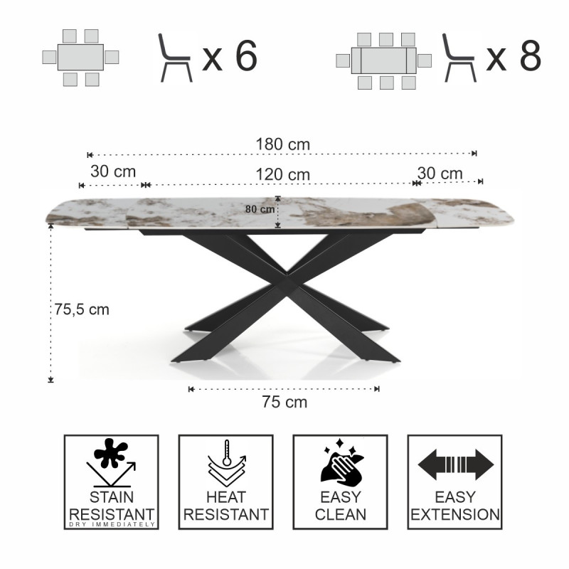 Tavolo Allungabile Ovale 131X90X16,5 Cm