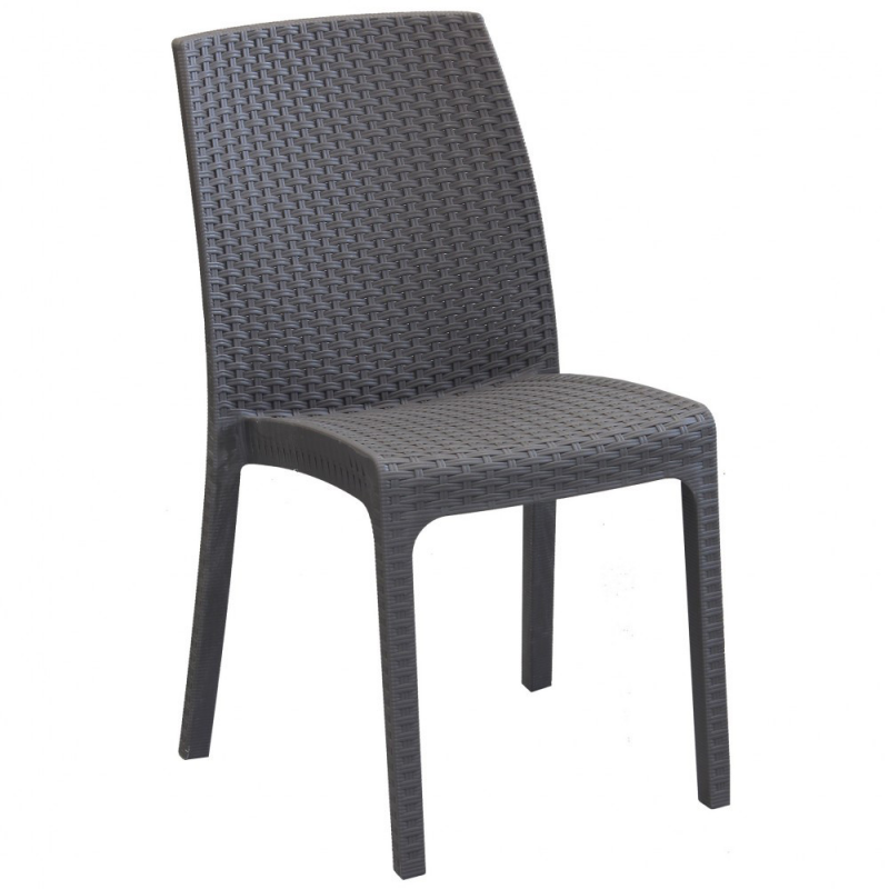 Sedia Virginia Bianca in Wicker per Giardino e Casa