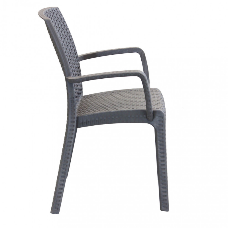 Poltrona Indiana Taupe in Wicker per Giardino e Casa