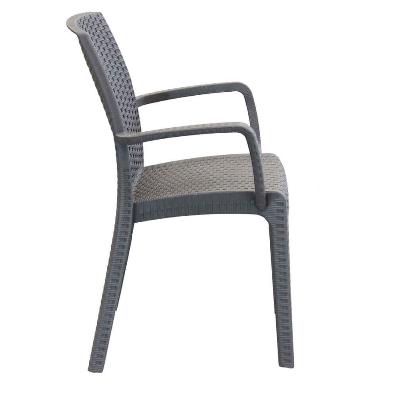 Poltrona Indiana Taupe in Wicker per Giardino e Casa