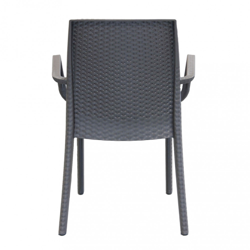 Poltrona Indiana Taupe in Wicker per Giardino e Casa