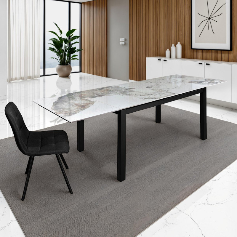 Tavolo Allungabile Darwin Onice Marble - Black 131 X 90 X 15 Cm