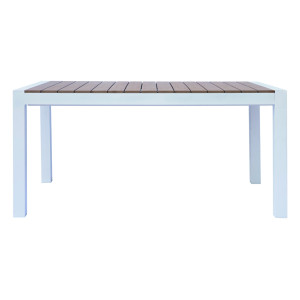 Tavolo Maiorca 160/210 Alluminio Bianco E Resinwood Moia