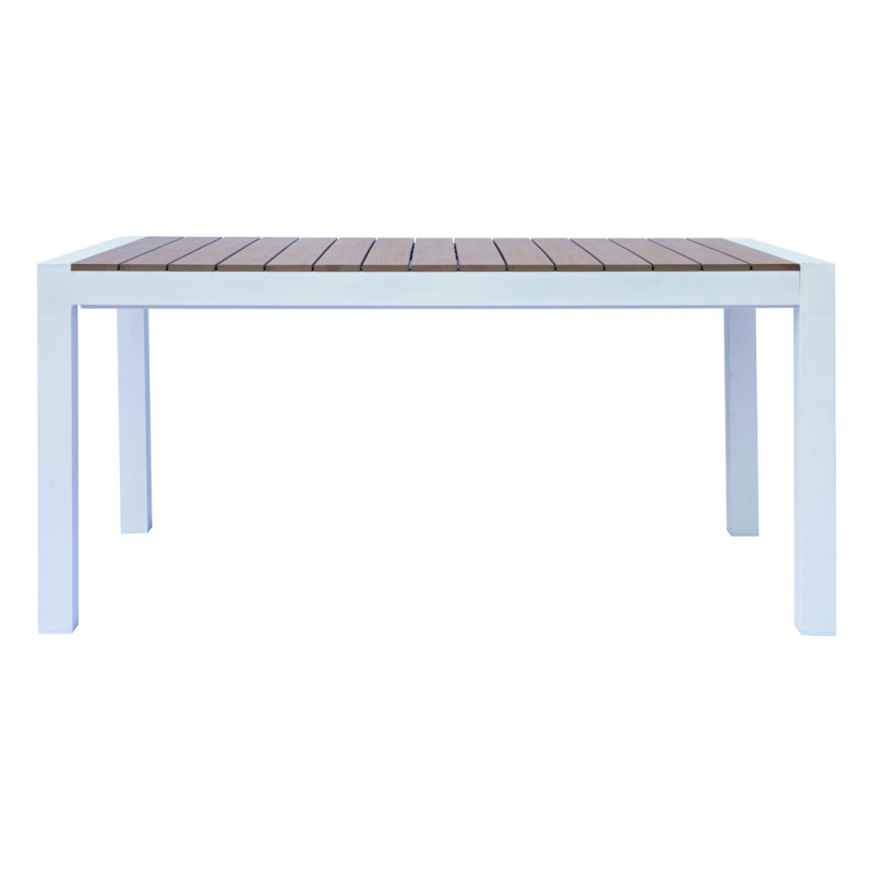 Tavolo Maiorca 160/210 Alluminio Bianco E Resinwood Moia