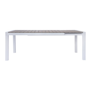 Zoom Tavolo Maiorca 160/210 Alluminio Bianco E Resinwood Moia