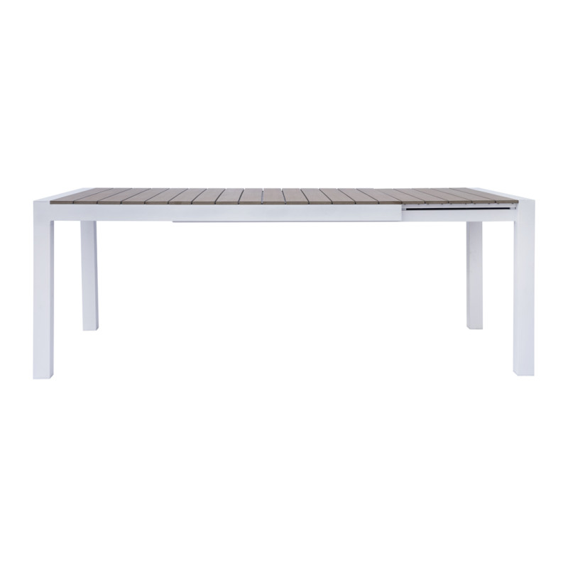Tavolo Maiorca 160/210 Alluminio Bianco E Resinwood Moia