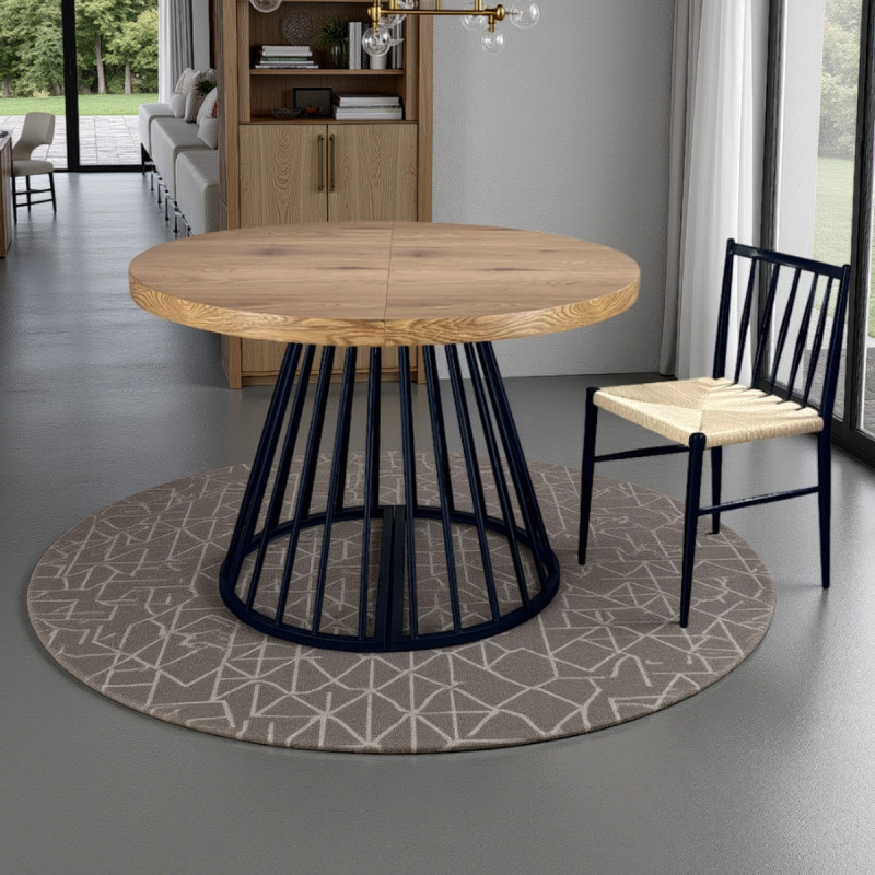 Tavolo Rotondo Allungabile Fear Wood 120 X 62 X 28 Cm