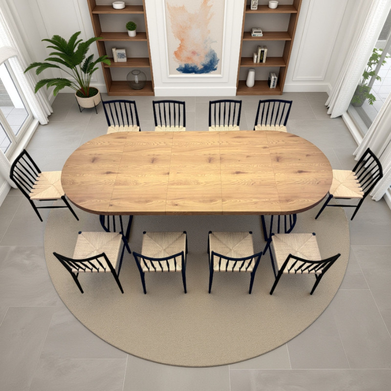 Tavolo Rotondo Allungabile Fear Wood 120 X 62 X 28 Cm