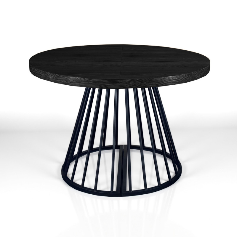 Tavolo Rotondo Allungabile Fear Black Wood  120 X 62 X 28 Cm