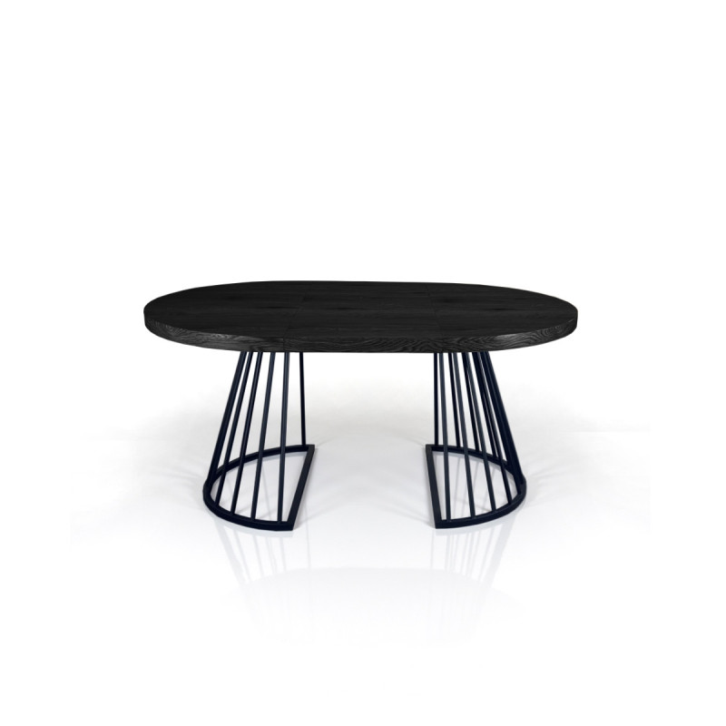Tavolo Rotondo Allungabile Fear Black Wood  120 X 62 X 28 Cm