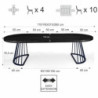 Tavolo Rotondo Allungabile Fear Black Wood  120 X 62 X 28 Cm
