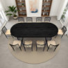 Tavolo Rotondo Allungabile Fear Black Wood  120 X 62 X 28 Cm