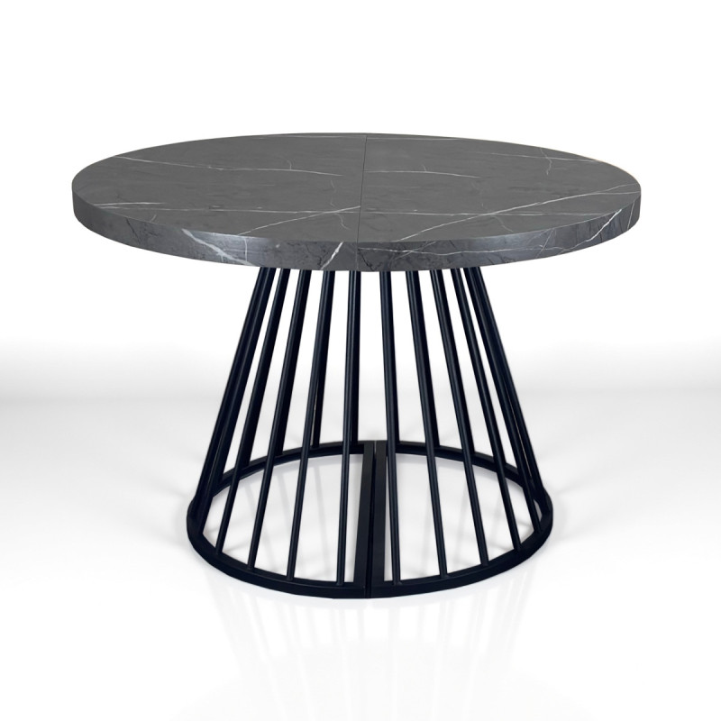 Tavolo Rotondo Allungabile Fear Grey Marble 120 X 62 X 28 Cm