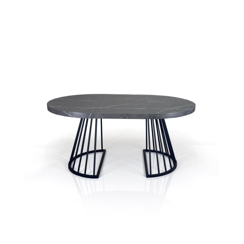 Tavolo Rotondo Allungabile Fear Grey Marble 120 X 62 X 28 Cm