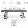 Tavolo Rotondo Allungabile Fear Grey Marble 120 X 62 X 28 Cm