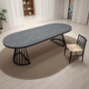 Tavolo Rotondo Allungabile Fear Grey Marble 120 X 62 X 28 Cm