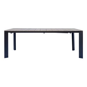 Tavolo Arenzano 211/276 Alluminio Antracite Top Alluminio Effetto Legno Moia