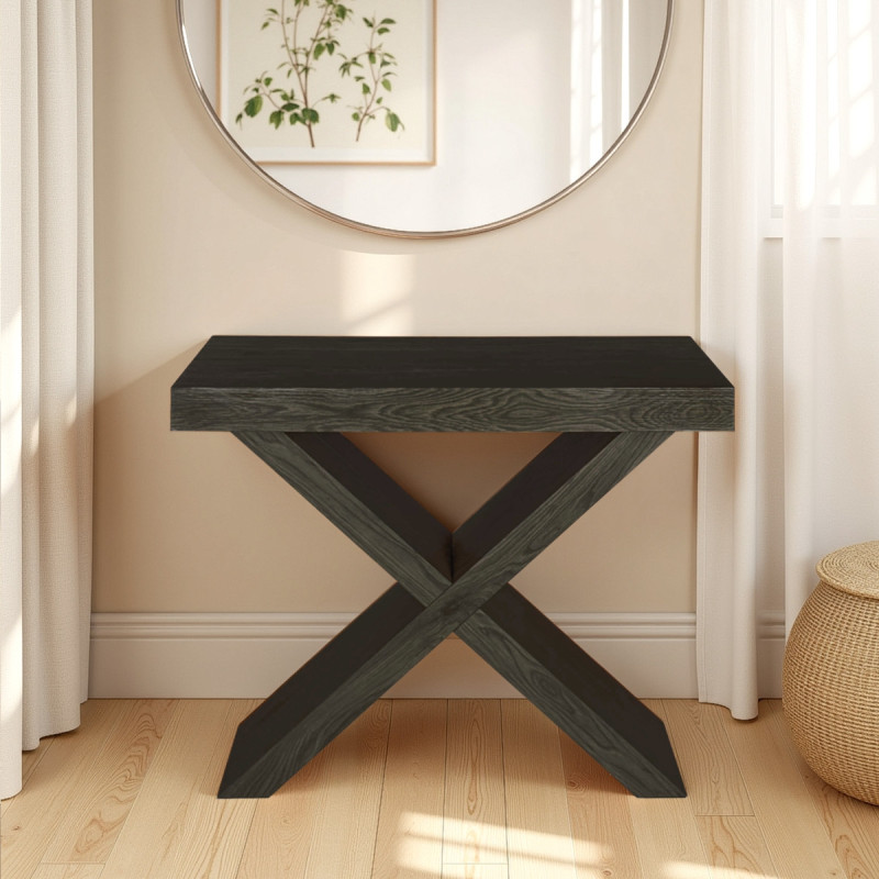 Tavolo / Consolle Adelaide Grey Wood 96 X 56 X 19 Cm
