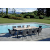 Tavolo Arenzano 211/276 Alluminio Antracite Top Alluminio Effetto Legno Moia