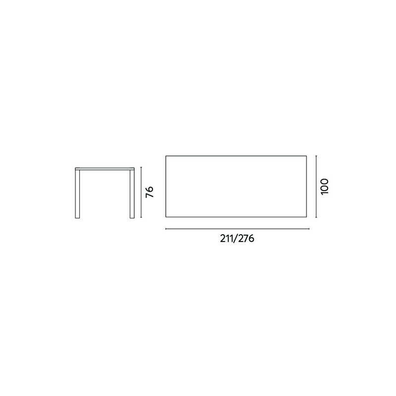 Tavolo Arenzano 211/276 Alluminio Antracite Top Alluminio Effetto Legno Moia