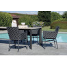 Tavolo Arenzano 211/276 Alluminio Antracite Top Alluminio Effetto Legno Moia