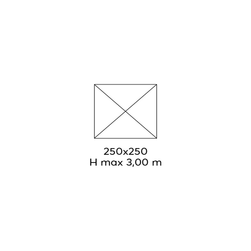 Ombrellone Zefiro 2.5x2.5 Olefin alluminio 35/40mm Moia