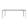 Tavolo Arenzano 211/276 Alluminio Bianco Top Alluminio Effetto Legno Moia