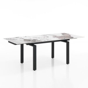 Tavolo Allungabile Devin Onice Marble - Black 153X100X16 Cm