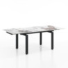 Tavolo Allungabile Devin Onice Marble - Black 153X100X16 Cm