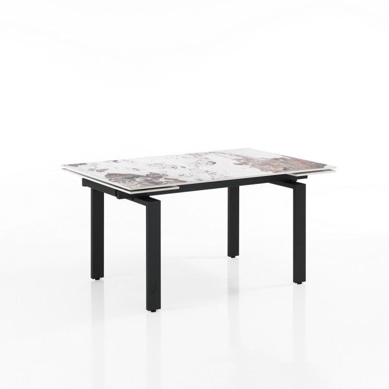 Tavolo Allungabile Devin Onice Marble - Black 153X100X16 Cm