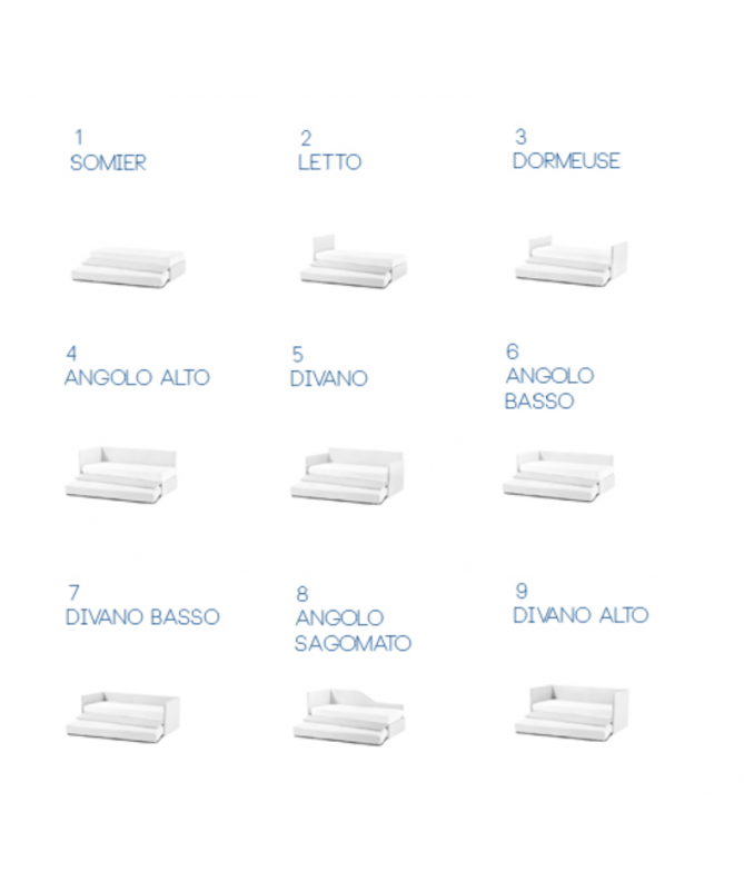 Letto 1 piazza con angolo alto Duplo di Bontempi Made in Italy - tessuto o pelle eoclogica
