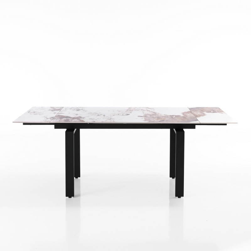 Tavolo Allungabile Devin Onice Marble - Black 153X100X16 Cm