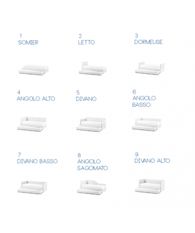 Letto 1 piazza sommier Duplo di Bontempi Made in Italy - tessuto o pelle ecologica