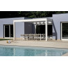 Tavolo Arenzano 211/276 Alluminio Bianco Top Alluminio Effetto Legno Moia