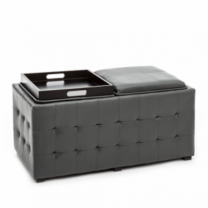 Zoom DOPPIO POUF POGGIAPIEDI DIZZY GREY TOMASUCCI