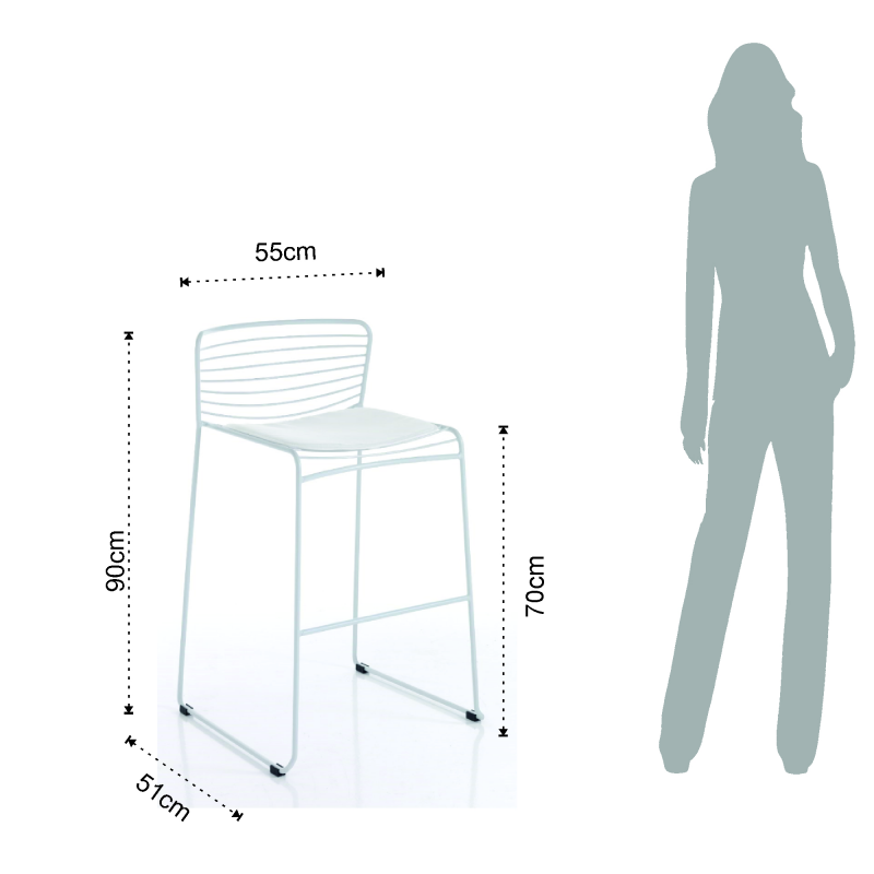 Set di 2 SGABELLI DA INTERNO / ESTERNO MARTHA WHITE TOMASUCCI