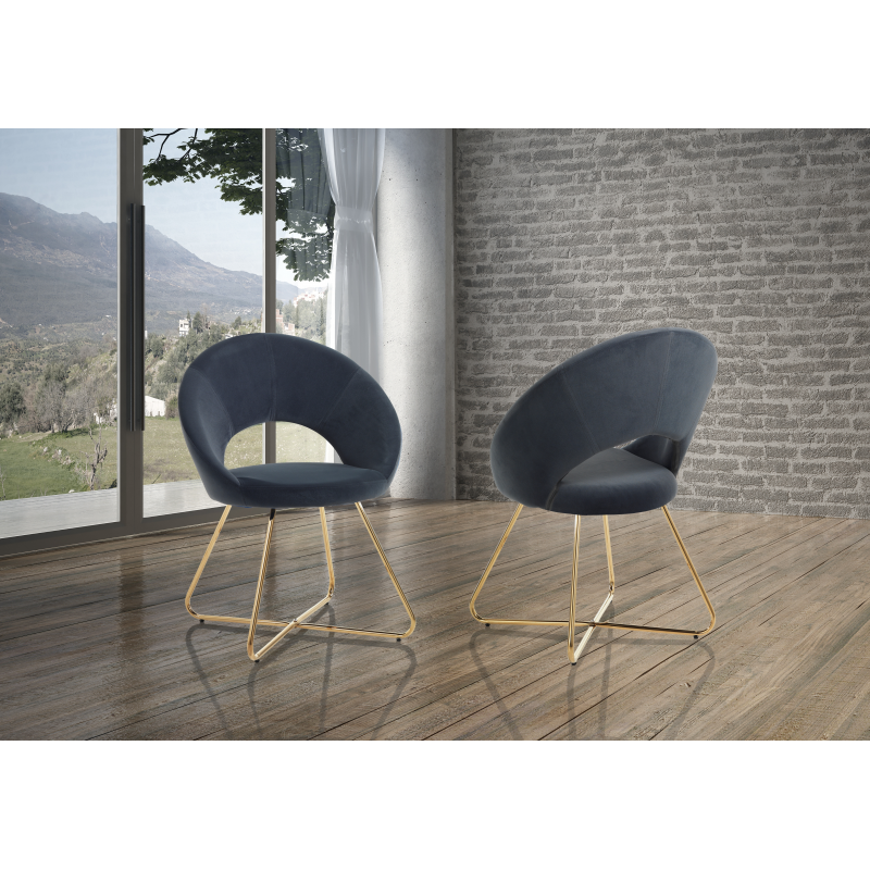Set di 2 SEDIE EDDA GREY TOMASUCCI