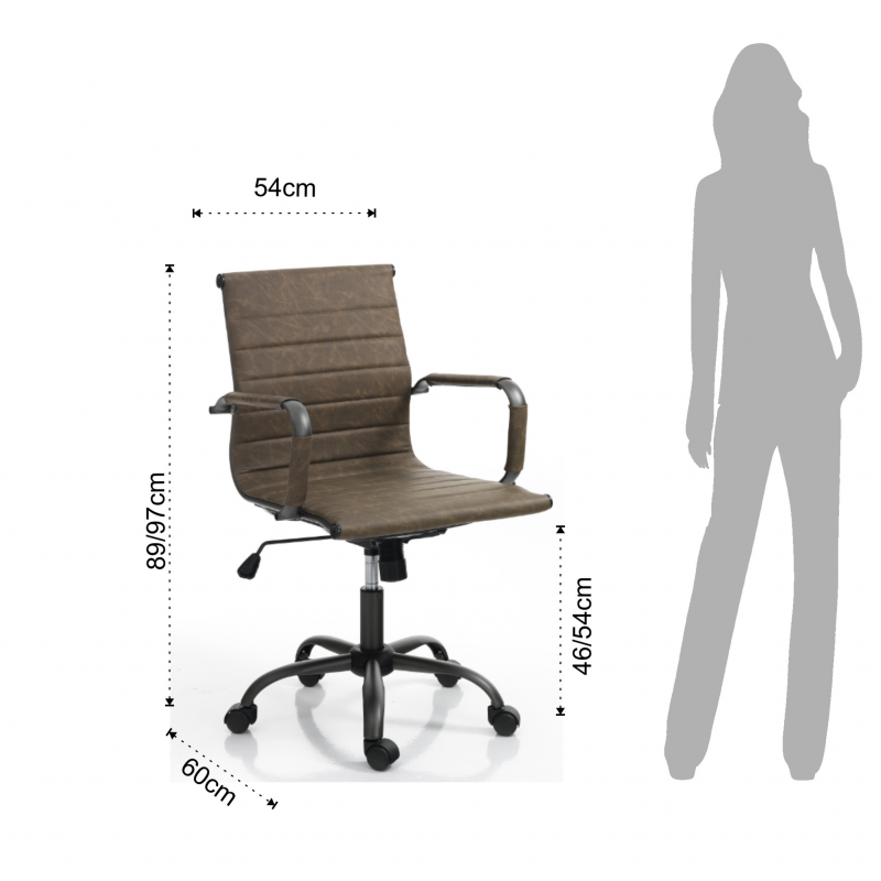 POLTRONA DA UFFICIO TASK SMALL OLD BROWN TOMASUCCI