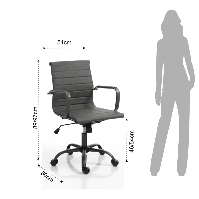 POLTRONA DA UFFICIO TASK SMALL OLD GREY TOMASUCCI