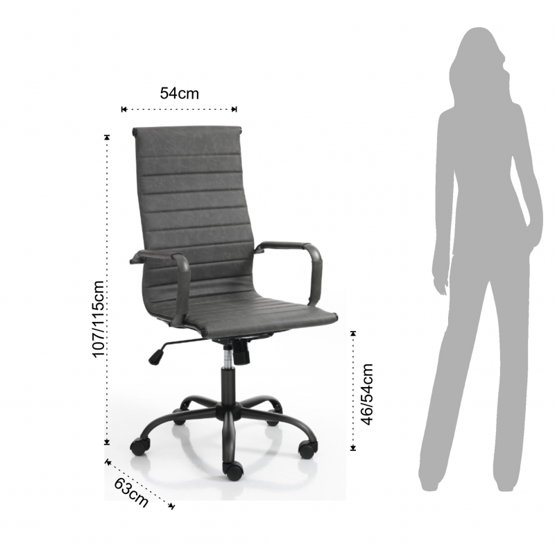 POLTRONA DA UFFICIO TASK OLD GREY TOMASUCCI