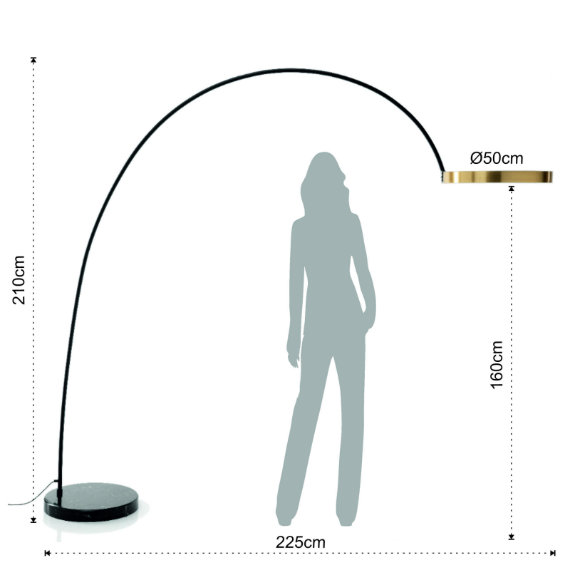 LAMPADA DA TERRA AD ARCO HALO TOMASUCCI