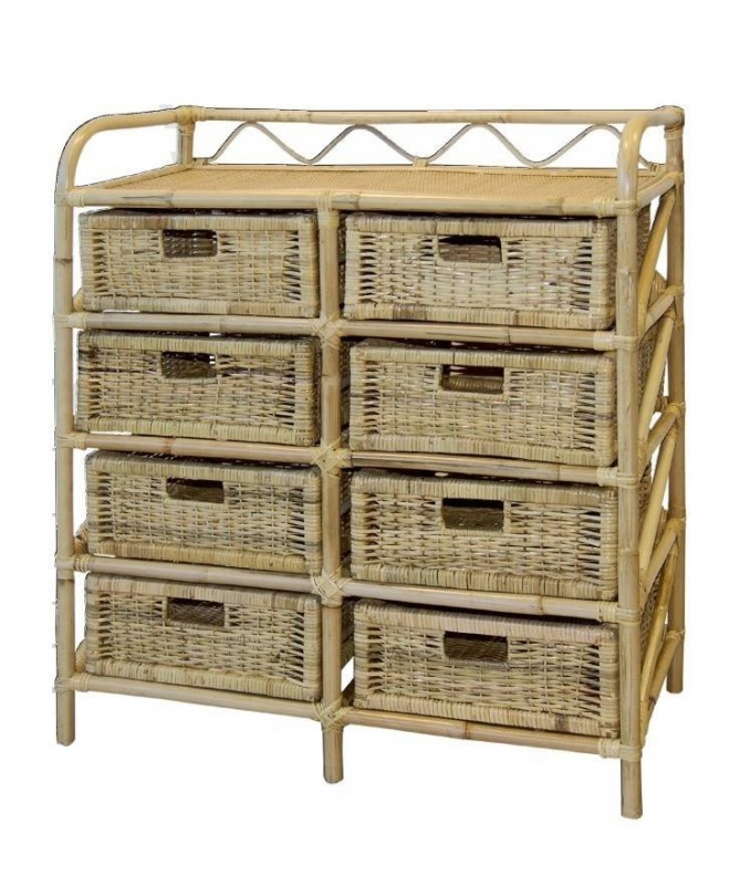 Cassettiera Rattan con 8 cassetti