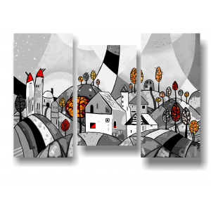 TRITTICO DI STAMPE - 3 TELE AFFIANCATE "LANDSCAPE" TOMASUCCI