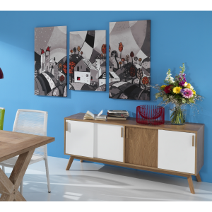 Zoom TRITTICO DI STAMPE - 3 TELE AFFIANCATE "LANDSCAPE" TOMASUCCI